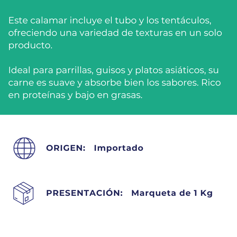 Calamar Tubo y Tentáculo