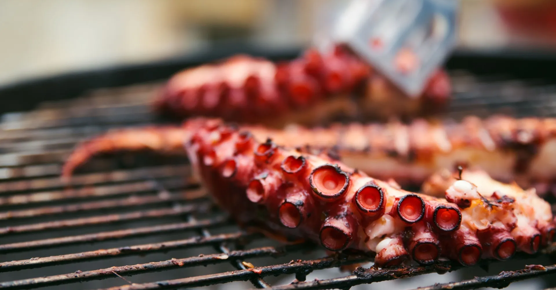 Mientras se cocina el pulpo, prende la parrilla o brasero a fuego medio-alto.